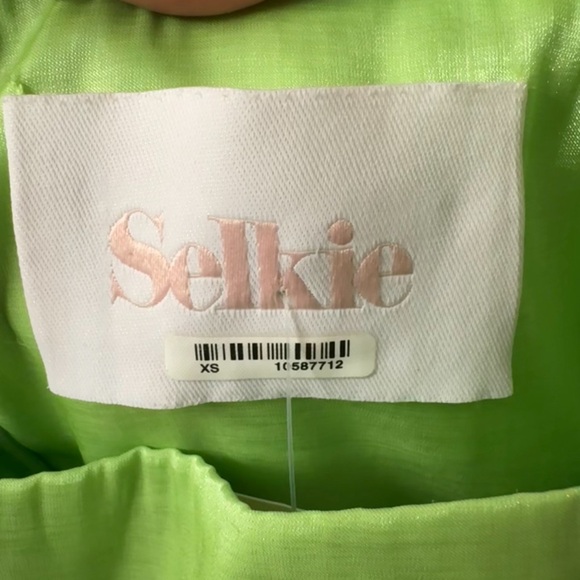 NWOT SELKIE The Puff Sleeve Dress in Avocado Green - Picture 6 of 7